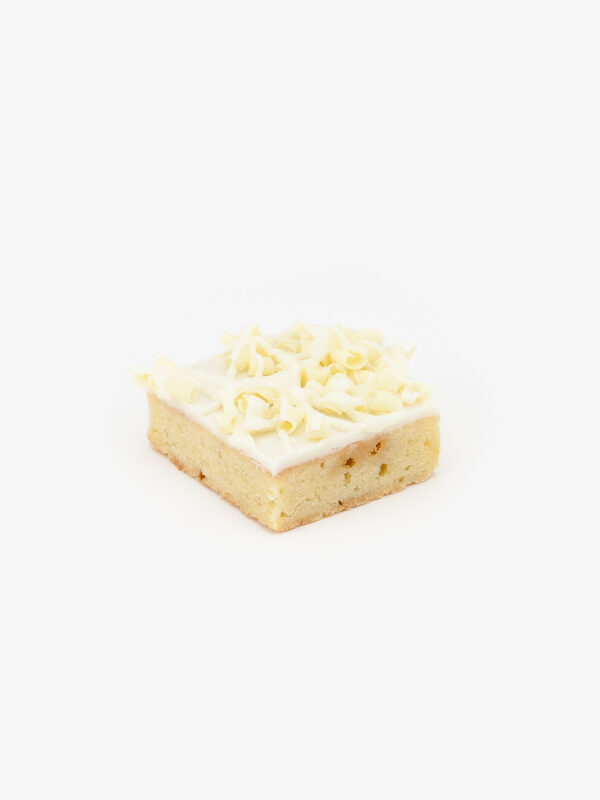 A Blondie Dessert Bar cut on a light grey background