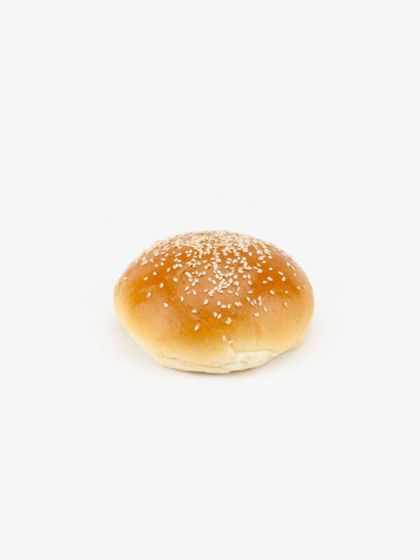 A 4" sesame burger bun no slice