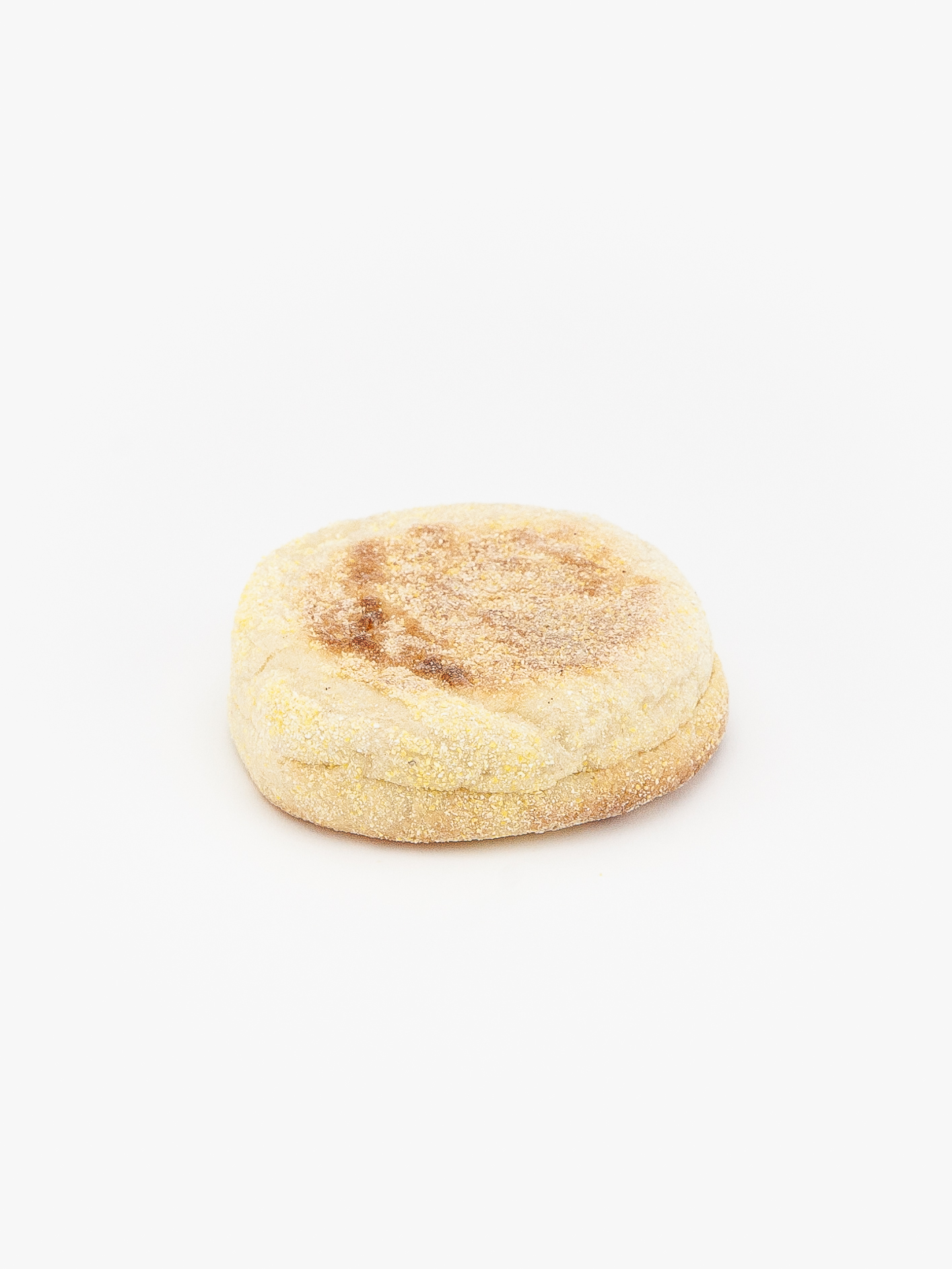 A plain white english muffin