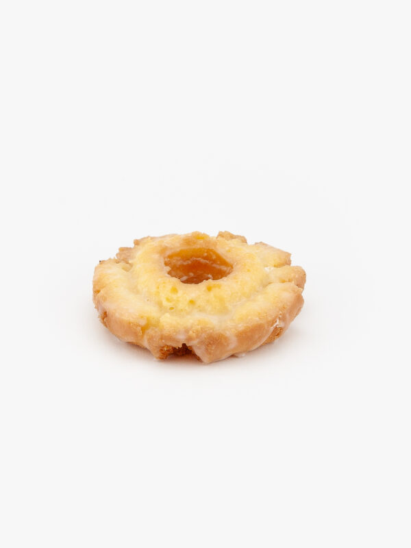 An Old Fashion Glazed Regular Donut on a light grey background