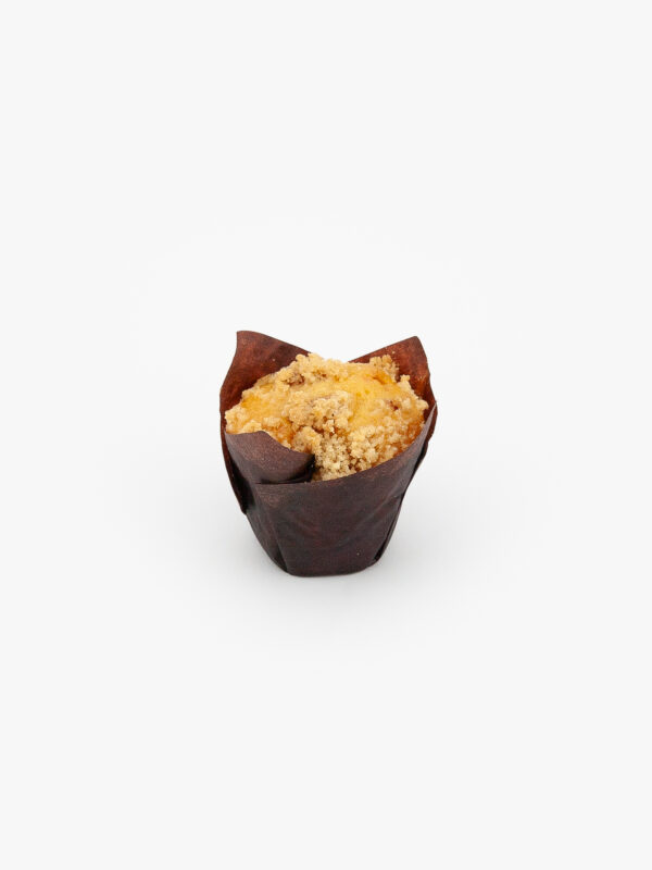 A single Cranberry Orange jumbo muffin in paper wrapping