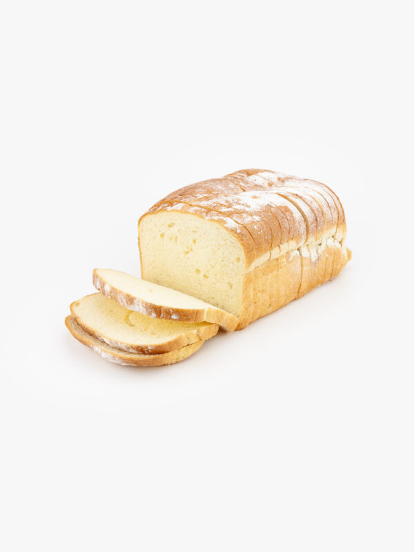 Loaf of 24 oz. White Deli bread 1/2" sliced open face