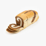 Loaf of 32 oz. Marble Rye Sandwich bread 1/2" sliced open face