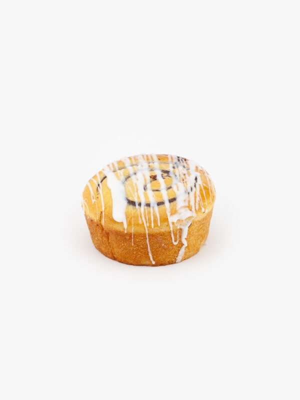 A Jumbo Cinnamon Breakfast Sweet Roll on a light grey background