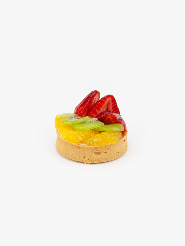 A Fresh Fruit 3" Individual Dessert Tart on a light grey background.